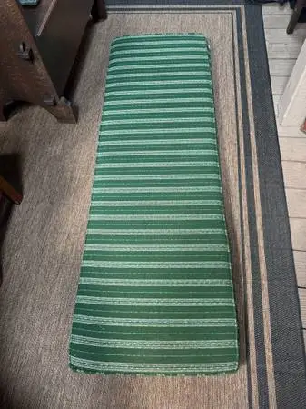 Green bench cushion