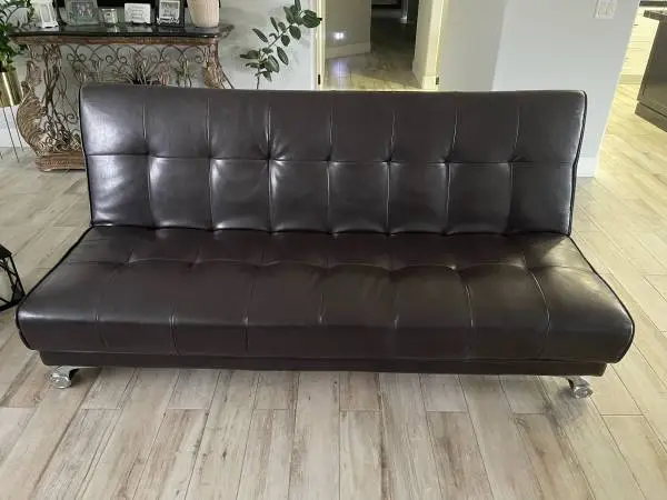 Dark brown convertible sofa