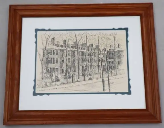 CM Goff Print Louisburg Square Boston 1966