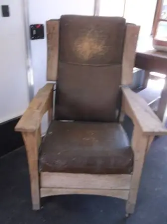Antique 1920s oak recliner