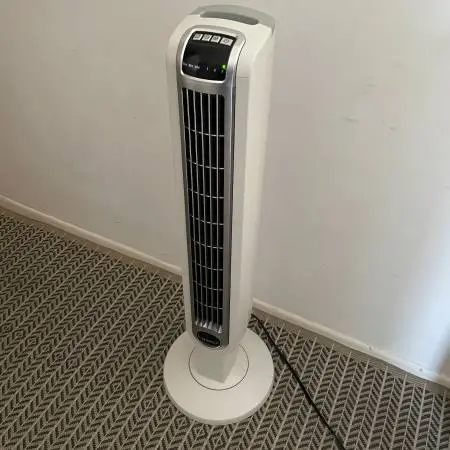 Lasko 36 Oscillating Tower Fan with Electronic Controls & Timer - White/Silver