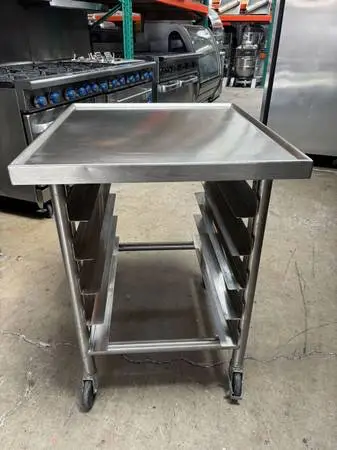 27 x 31 Stainless Steel Tray Cart Slicer Mixer Work Top Prep Table