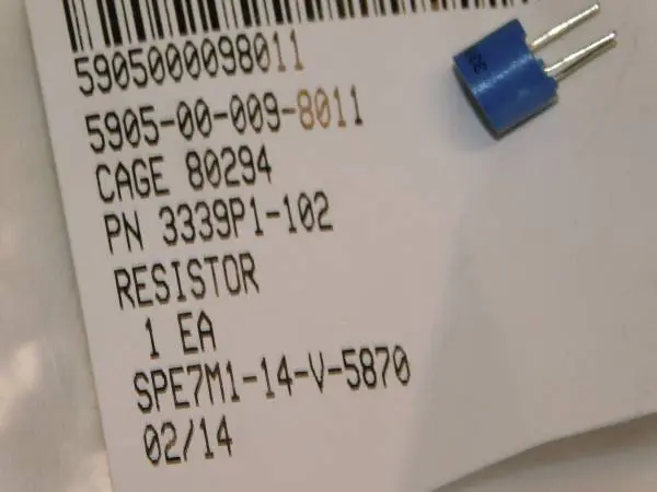 VARIABLE RESISTOR RHEOSTAT ~  5905-00-009-8011