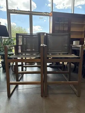 RH Aegean Teak & Mesh Counter Stools- Set of 4 - AS IS