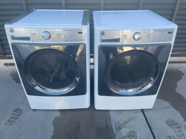 Matching white kenmore elite washer and gas dryer