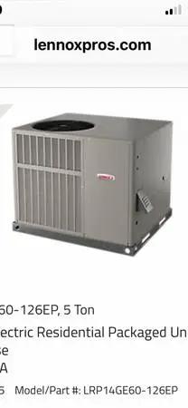 5 ton lennox package unit!!! Gas!!