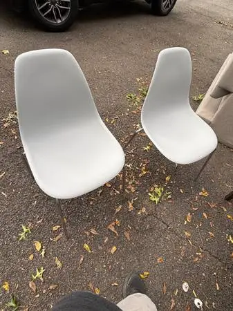 2) Gray Art Deco Accent Chairs