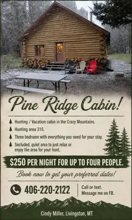Pine Ridge Cabin/ Hunting Cabin