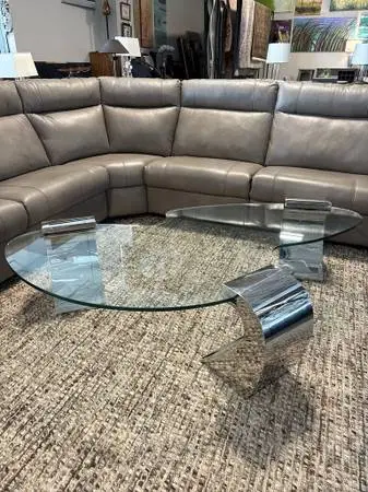 Copenhagen Tempo Glass & Chrome Coffee Table - 70X36X17H