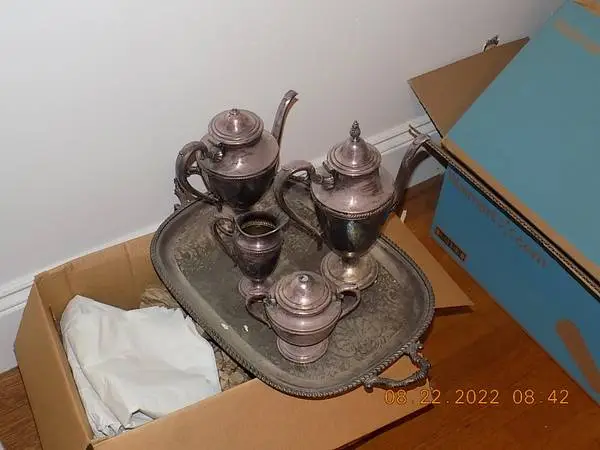 Vintage castleton silver 5 piece coffee or tea pot set