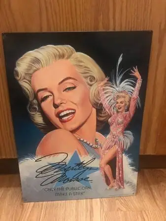 1995 Marilyn Monroe Metal Sign Like New Condition   Dimensions  14”x19