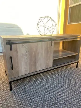Rustic weathered tv stand