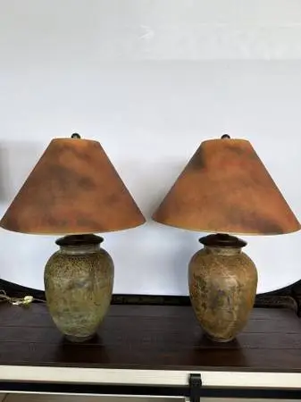 SARREID LTD Verde Metal Table Lamps-Pair- 27H