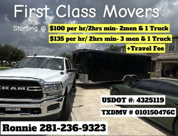 First class movers no job too big or small