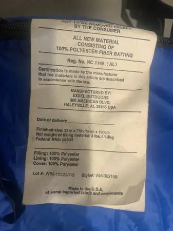 Adult sleeping bag