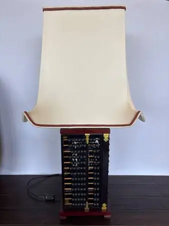 1940 Chinese Rosewood Abacus Lamp- 17X17X35