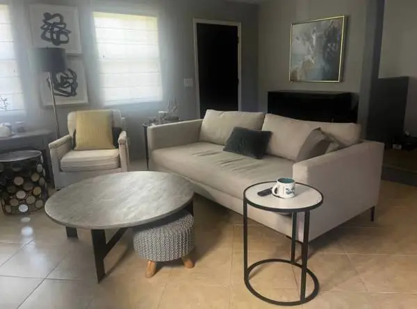 Coffee Table Light Grey solid Mango wood