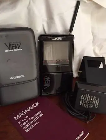 1988 Magnavox 3′′ LCD COLOR TV w/ accessories – LIKE NEW