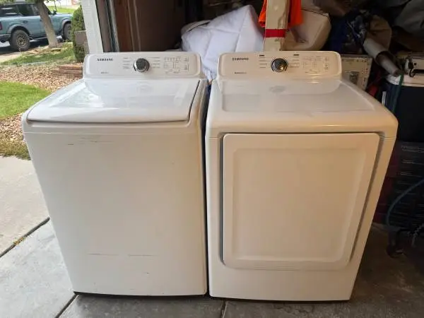 SAMSUNG top load washer & electric dryer for sale.