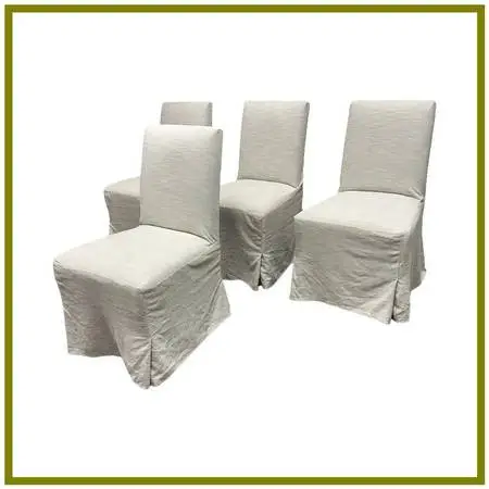 Crate & Barrel Addison Slipcovered Dining Chairs, Set Of Four