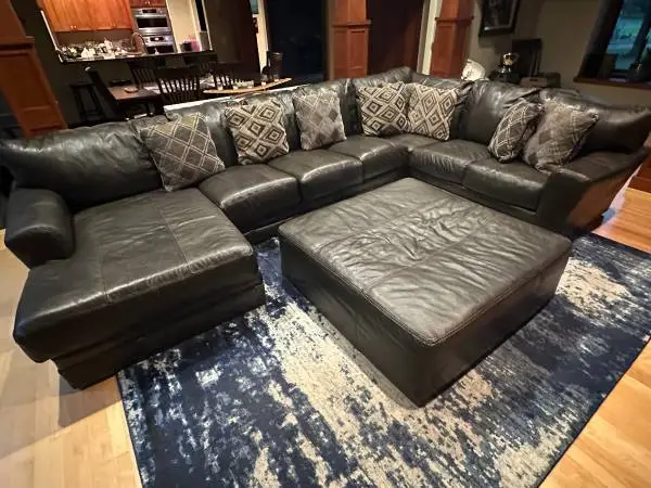 Leather Sectional Couch - Basically New