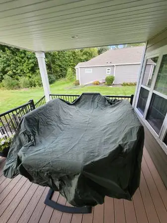 Large outdoor patio table cover and chaise lounge cover