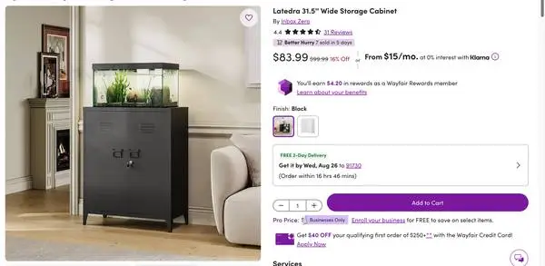 WAYFAIR METAL STORAGE CABINET BELOW SALE PRICE