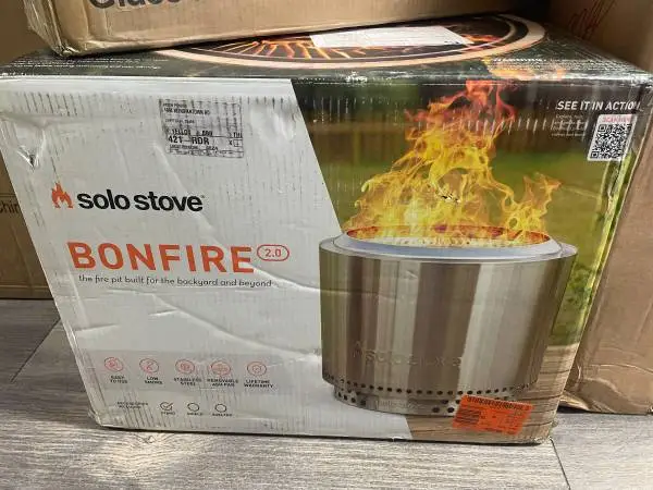 Bonfire 2.0 in., 19.5 in. x 14 in. Outdoor Stainless Steel Wood Burnin