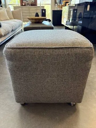 Custom Grey Ottoman W/ Casters ||- 23X23X21