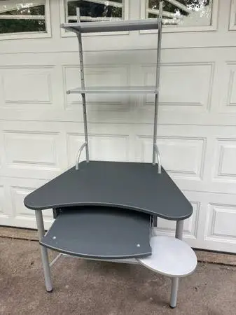 Gray computer desk