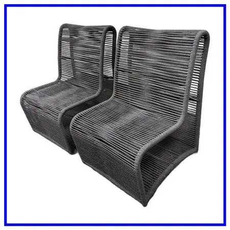 Sunset West Milano Armless Club Chairs, Pair