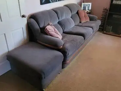 Blue Sofa and Ottoman