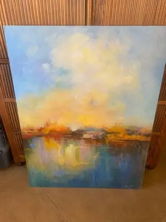 Landscape Abstract Original Oil On Canvas Painting Large