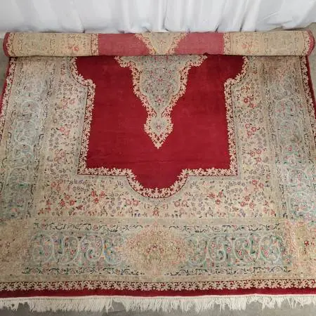 Mid-Century Authentic Handknotted Wool Sarouk Persian Rug 9 X 14