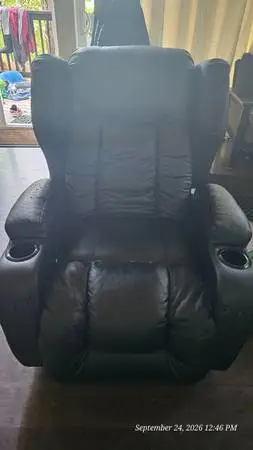 Leather chair + Tv + Dresser