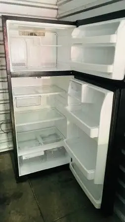 Clean Black Standard Top-Freezer Refrigerator – Delivery Available