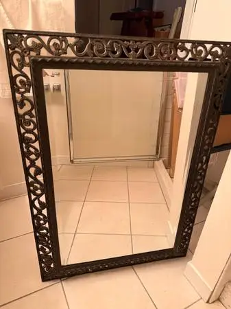 Z Gallerie Ornate Mirror - Iron-Look Frame - 2 available