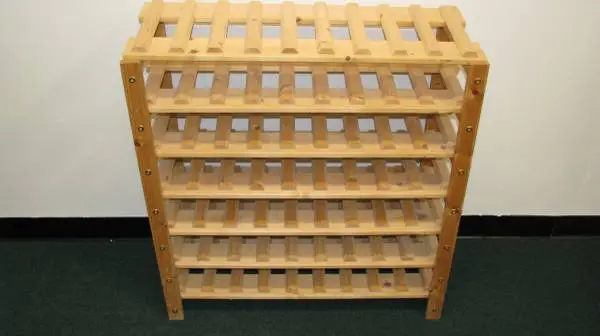 WOOD WINE RACK - Holds 63 Bottles - Like New .....