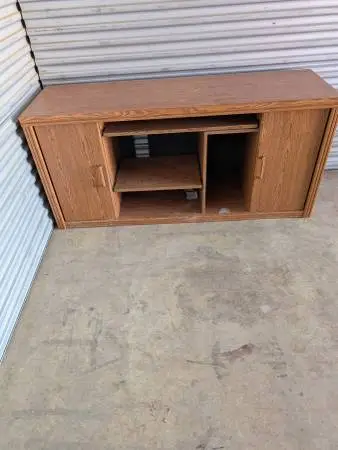 Natural wood TV credenza