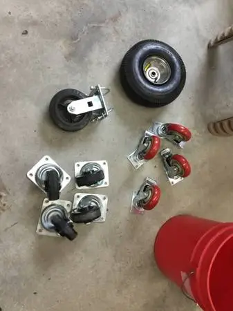All New Two Sets of 4” Swivel Casters-One 2”x6” wheel-1 10 “ pneumatic