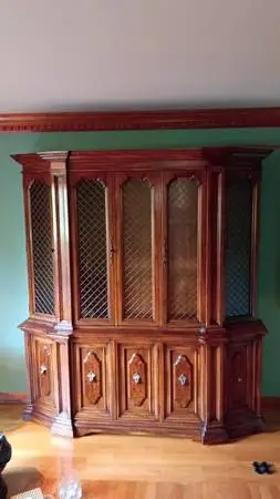 Beautiful R S RAS Breakfront China Cabinet 2 Piece EX