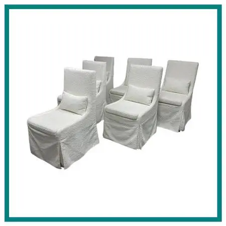 Matthew Williams For Uttermost Coley White Armless Dining Chairs, Set