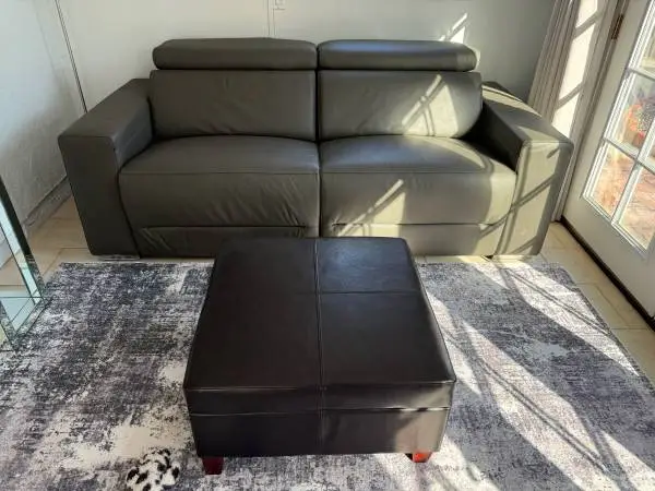 Zuri leather loveseat couch reclining