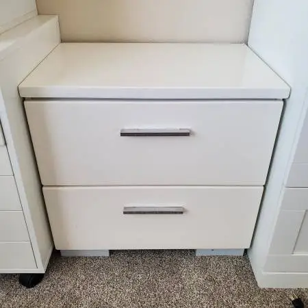 Nightstand Modern White High Gloss 2-Drawer - Was $250