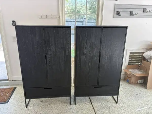 Black Ash Wood Storage Cabinet