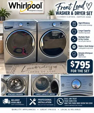 Whirlpool Washer and Dryer 🚚 Delivery and Installation