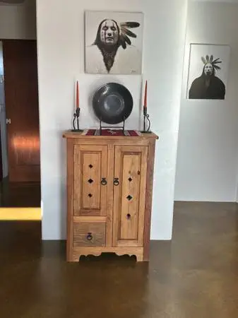 Rustic Mexican Trastero-Style Cabinet (Solid Wood)