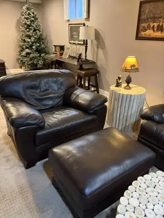 Leather Chair & Ottoman