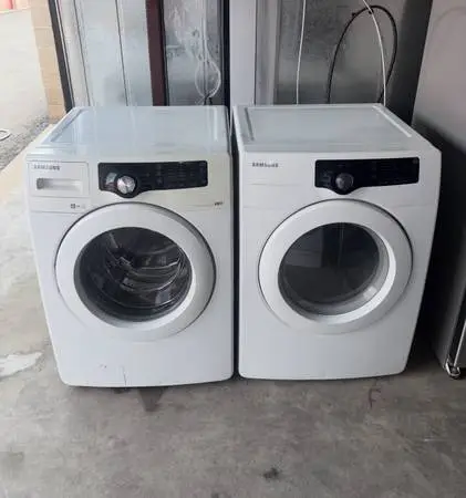 White Samsung Washer And Electric Dryer Matching Set