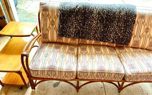 Vintage Heywood Wakefield couch table set MCM